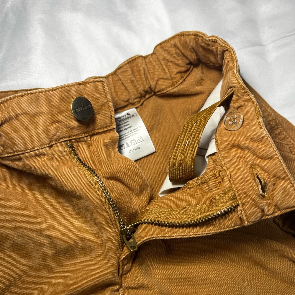 Carhartt Carpenter Utility Pants Boys Size 8 Brown Canvas Adjustable Waist - Picture 4 of 8